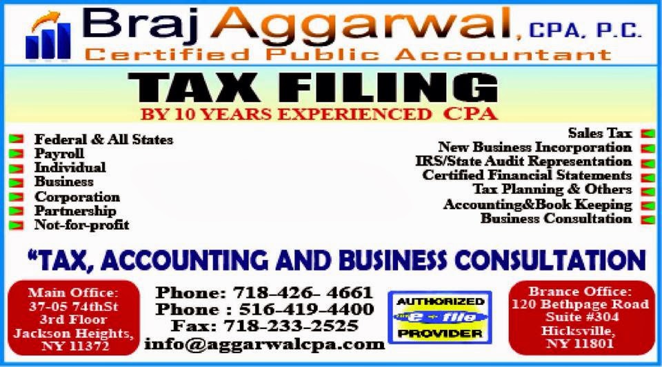 Photo of Braj Aggarwal, CPA P.C. in Queens City, New York, United States - 2 Picture of Point of interest, Establishment, Finance, Accounting
