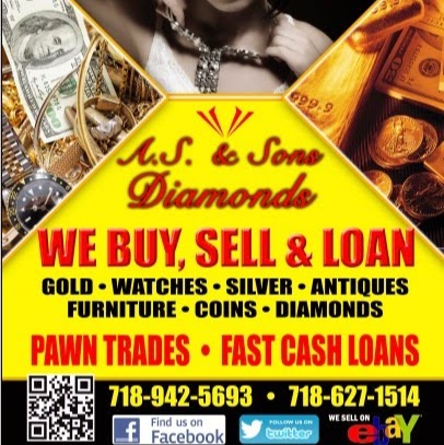 Photo of A.S. & Sons Diamonds Corp | Pawn Shop in Kings County City, New York, United States - 1 Picture of Point of interest, Establishment, Finance, Store, Jewelry store