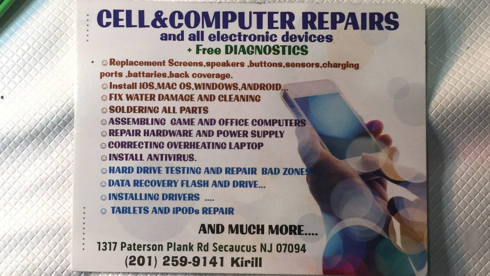 Photo of Cell&Computer repair and all electronic devices. in Secaucus City, New Jersey, United States - 2 Picture of Point of interest, Establishment, Health