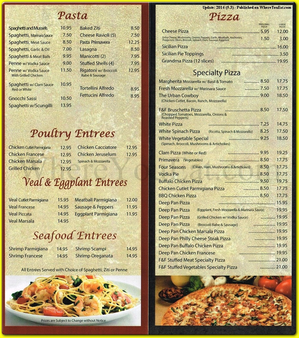 Photo of F & F Family Pizzeria in Staten Island City, New York, United States - 3 Picture of Restaurant, Food, Point of interest, Establishment, Meal takeaway, Meal delivery