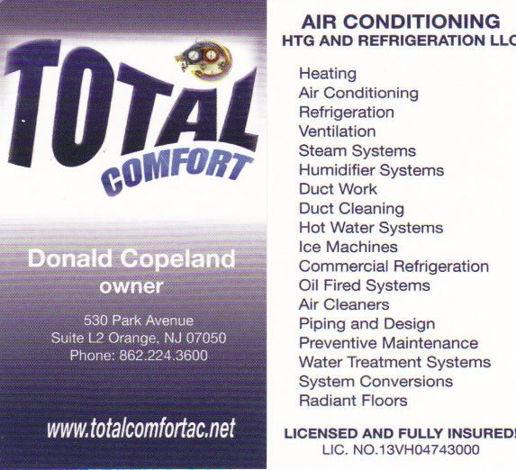 Photo of TOTAL COMFORT AIR CONDITIONING HEATING AND REFRIGERATION LLC in Irvington City, New Jersey, United States - 6 Picture of Point of interest, Establishment, General contractor