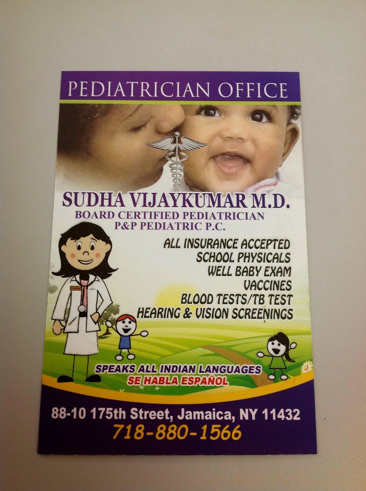 Photo of p&p pediatric p.c :Dr.Sudha Vijaykumar MD in Queens City, New York, United States - 8 Picture of Point of interest, Establishment, Health, Doctor