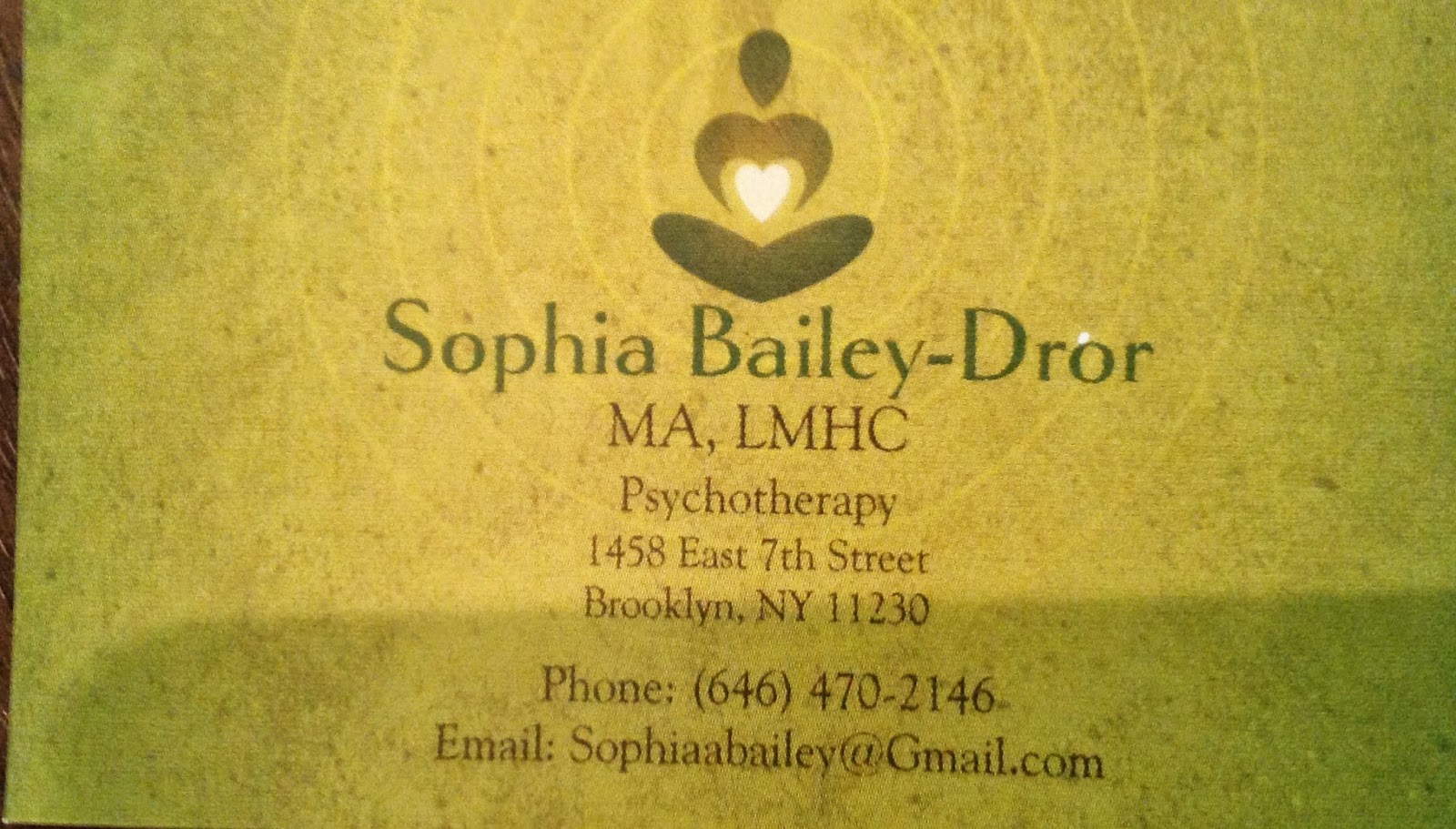 Photo of Sophia Bailey-Dror MA, LHMC in Kings County City, New York, United States - 1 Picture of Point of interest, Establishment, Health