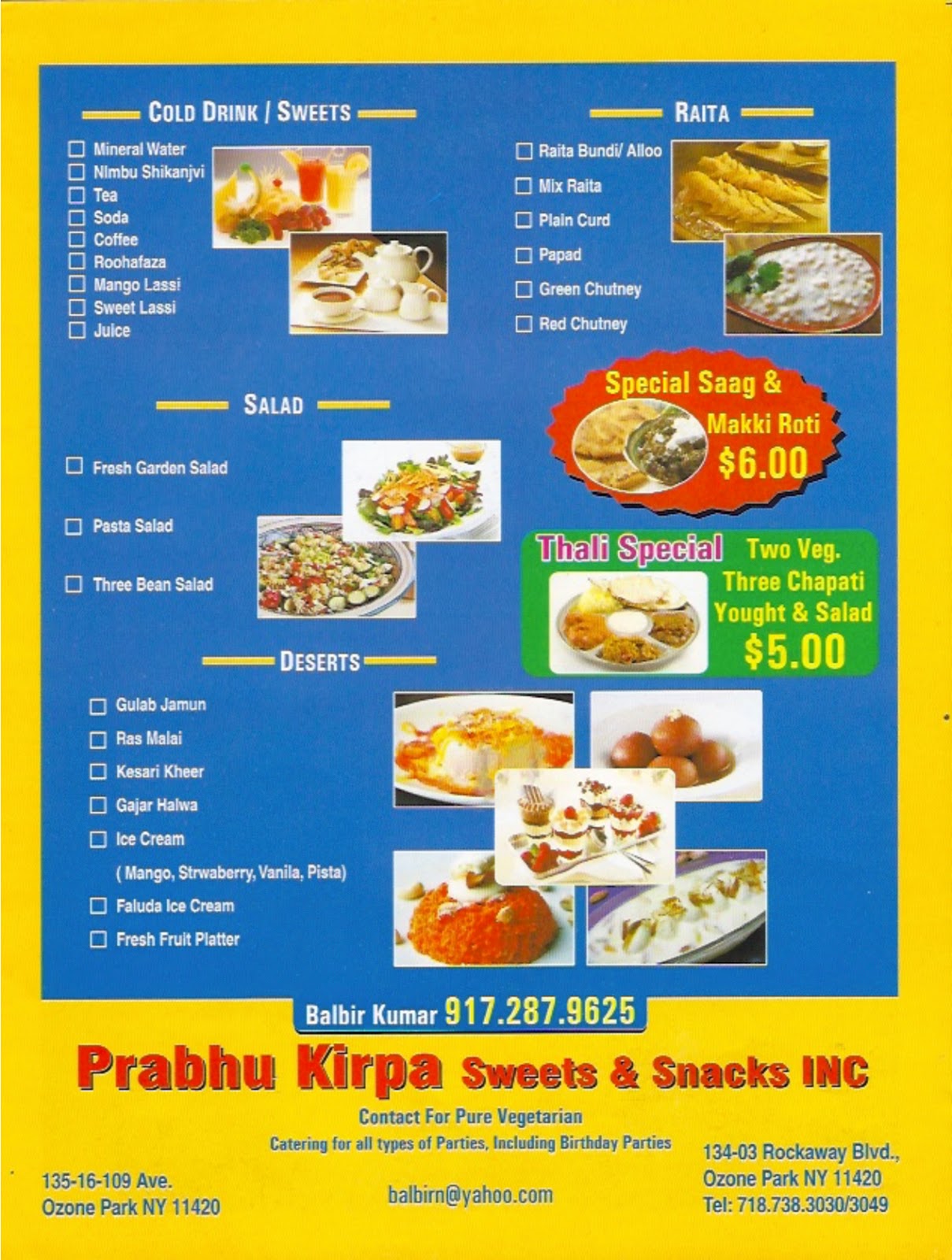 Photo of Prabhu Kirpa Restaurant and Sweets in South Ozone Park City, New York, United States - 5 Picture of Restaurant, Food, Point of interest, Establishment