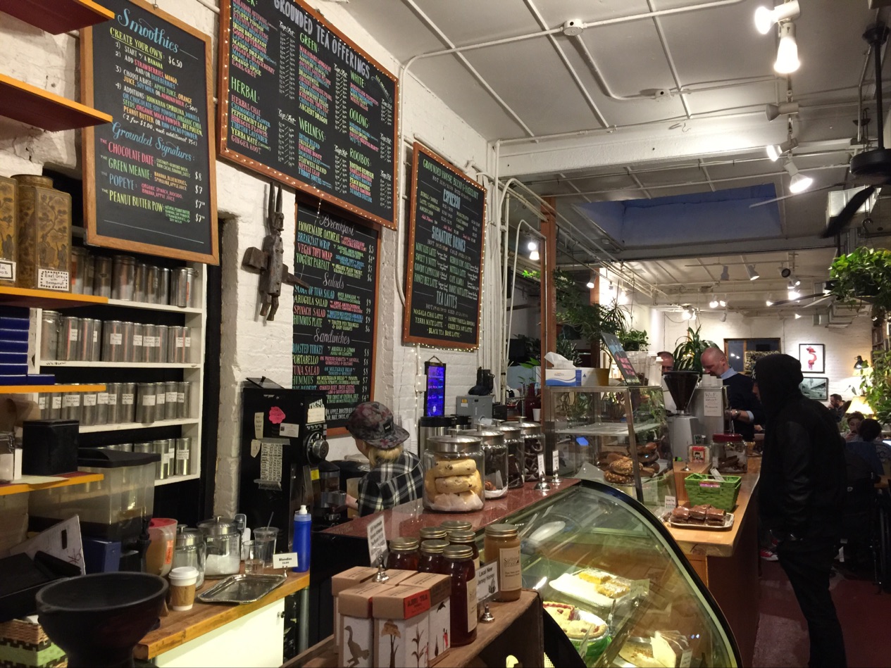 Photo of Grounded Organic Coffee & Tea House in New York City, New York, United States - 2 Picture of Restaurant, Food, Point of interest, Establishment, Store, Cafe, Bar