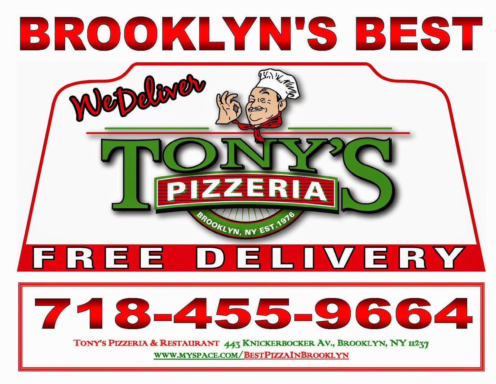 Photo of Tony's Pizzeria & Restaurant in Brooklyn City, New York, United States - 3 Picture of Restaurant, Food, Point of interest, Establishment, Meal takeaway