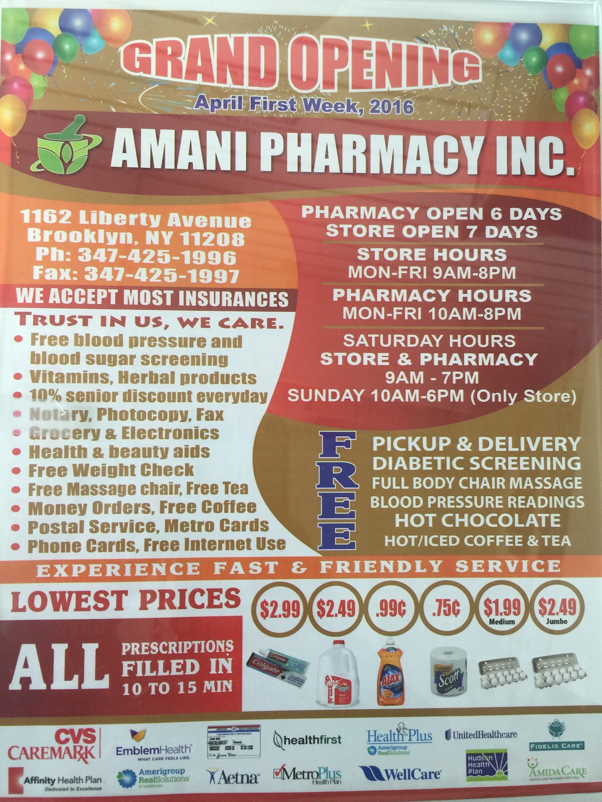 Photo of Amani Pharmacy in Kings County City, New York, United States - 4 Picture of Point of interest, Establishment, Store, Health, Pharmacy