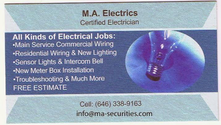 Photo of M.A. Electrics in Bronx City, New York, United States - 1 Picture of Point of interest, Establishment, Electrician