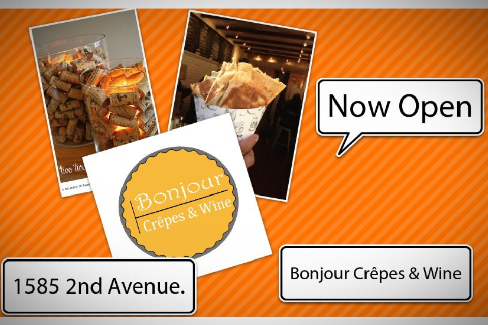 Photo of Bonjour Crepes & Wine in New York City, New York, United States - 6 Picture of Restaurant, Food, Point of interest, Establishment, Store, Meal takeaway, Cafe