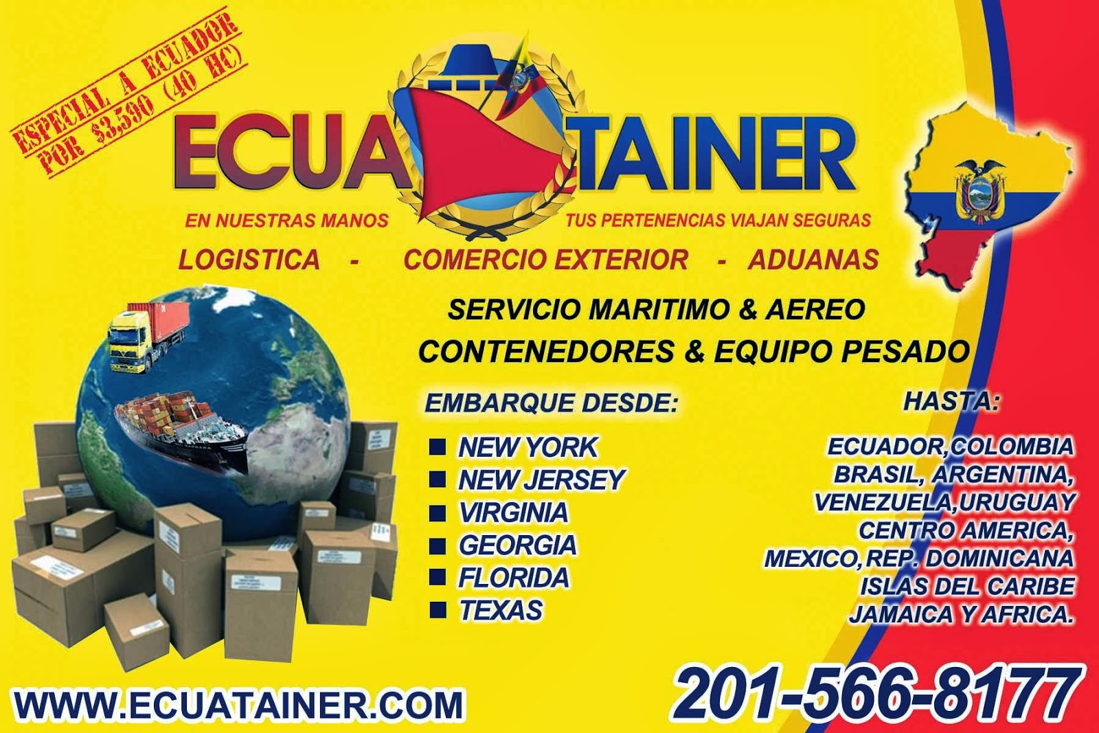 Photo of ECUATAINER CORPORATION in Weehawken City, New Jersey, United States - 1 Picture of Point of interest, Establishment, Moving company, Storage