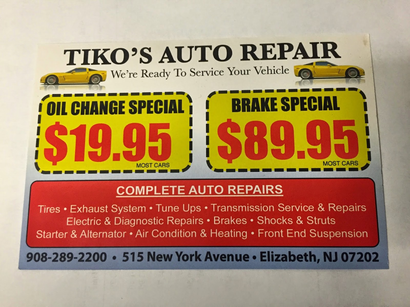 Photo of Tiko's Auto Repair in Elizabeth City, New Jersey, United States - 2 Picture of Point of interest, Establishment, Store, Car repair