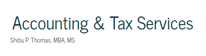 Photo of Tax & Accounting Services / Shibu P. Thomas, MBA, MS in Staten Island City, New York, United States - 1 Picture of Point of interest, Establishment, Finance, Accounting