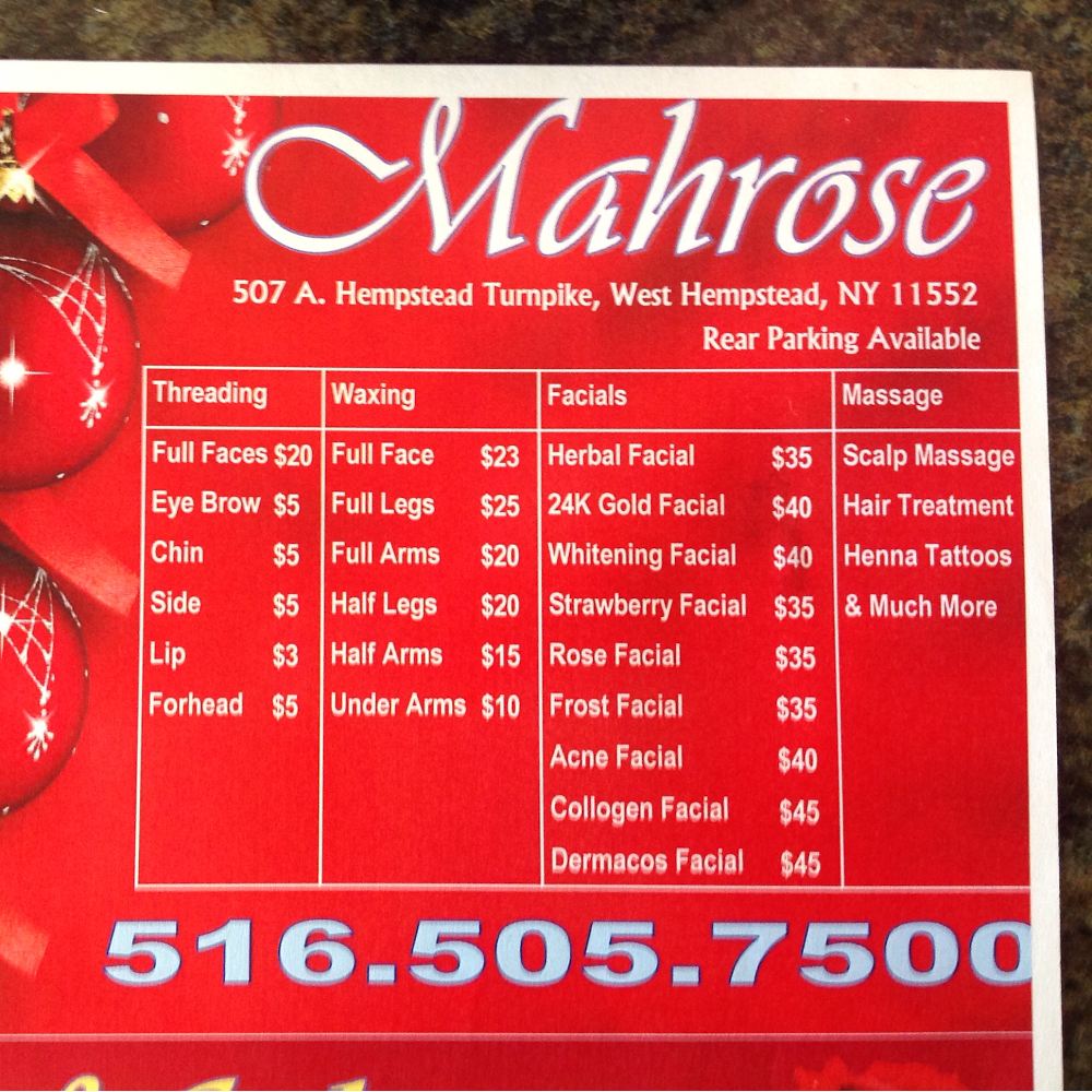 Photo of Mahrose waxing and threading place Inc in West Hempstead City, New York, United States - 4 Picture of Point of interest, Establishment, Health, Spa, Beauty salon, Hair care