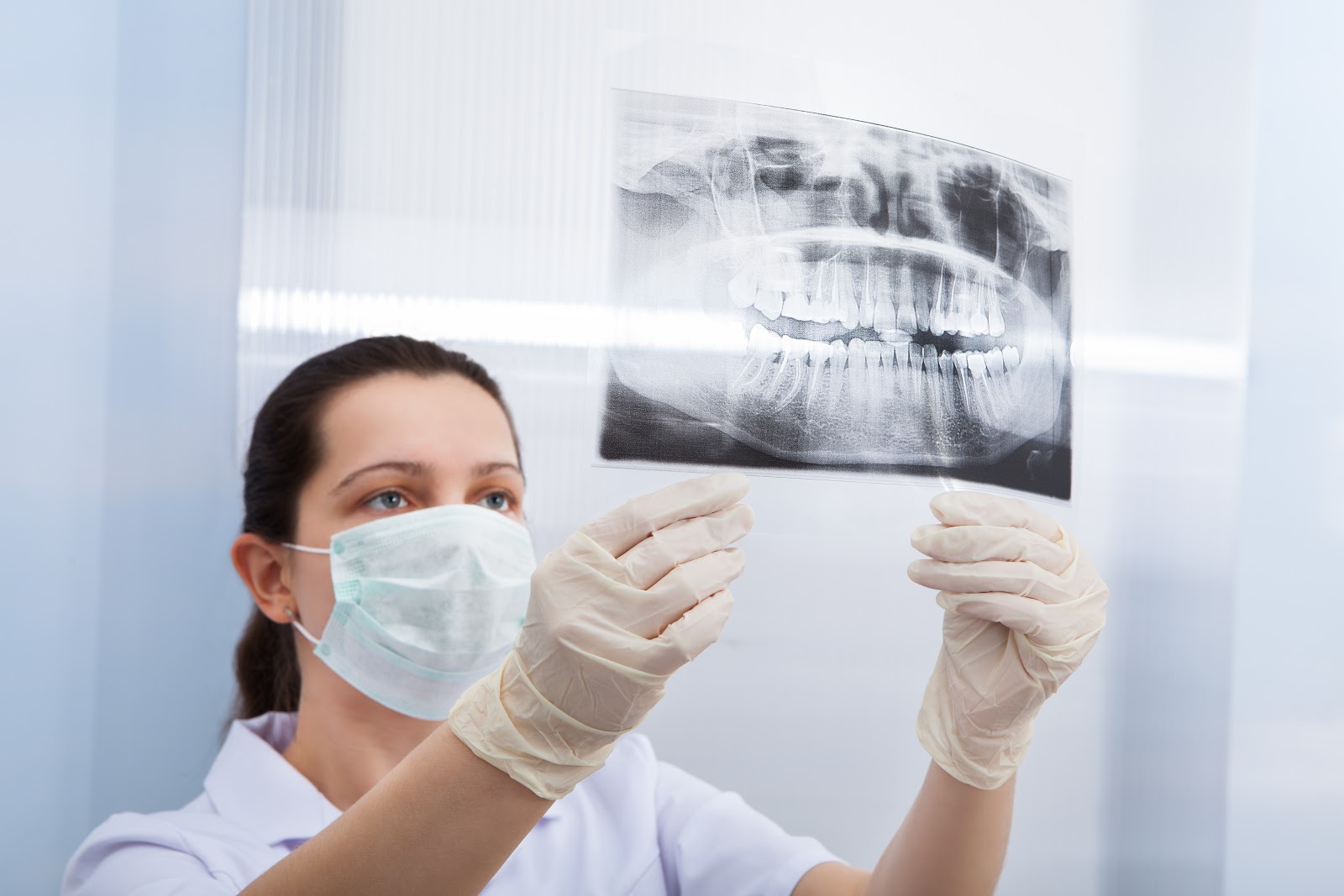 Стоматолог с рентген снимком