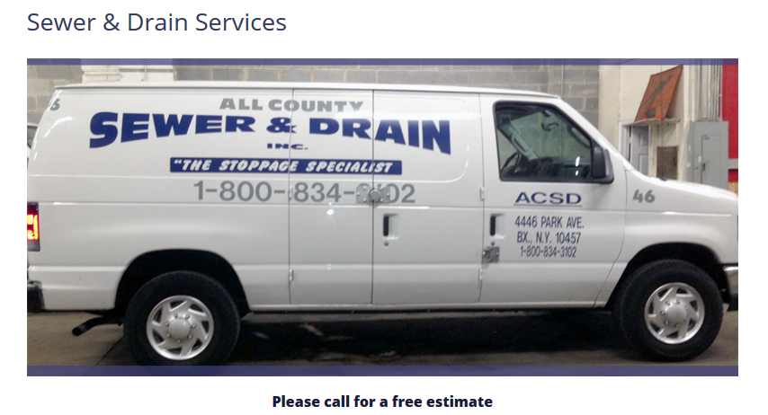 Photo of All County Sewer & Drain, Inc. in Bronx City, New York, United States - 2 Picture of Point of interest, Establishment, Plumber