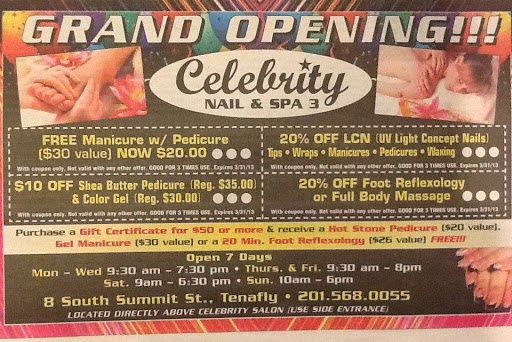 Photo of Celebrity Nails and Spa 3 in Tenafly City, New Jersey, United States - 2 Picture of Point of interest, Establishment, Spa, Beauty salon, Hair care