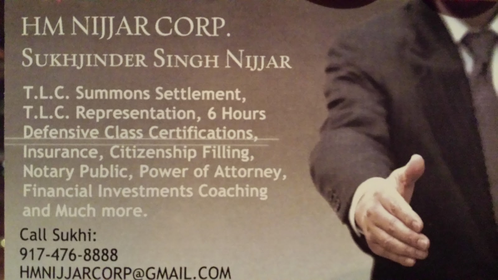 Photo of HM Nijjar Corporation in Queens City, New York, United States - 2 Picture of Point of interest, Establishment, Finance, Insurance agency