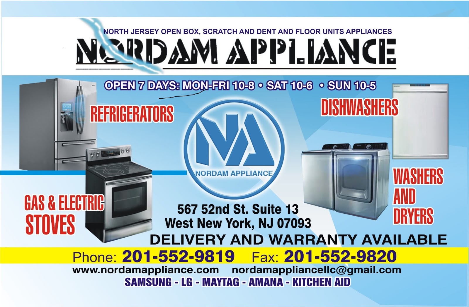 Photo of Nordam Appliance LLC in West New York City, New Jersey, United States - 1 Picture of Point of interest, Establishment, Store, Home goods store