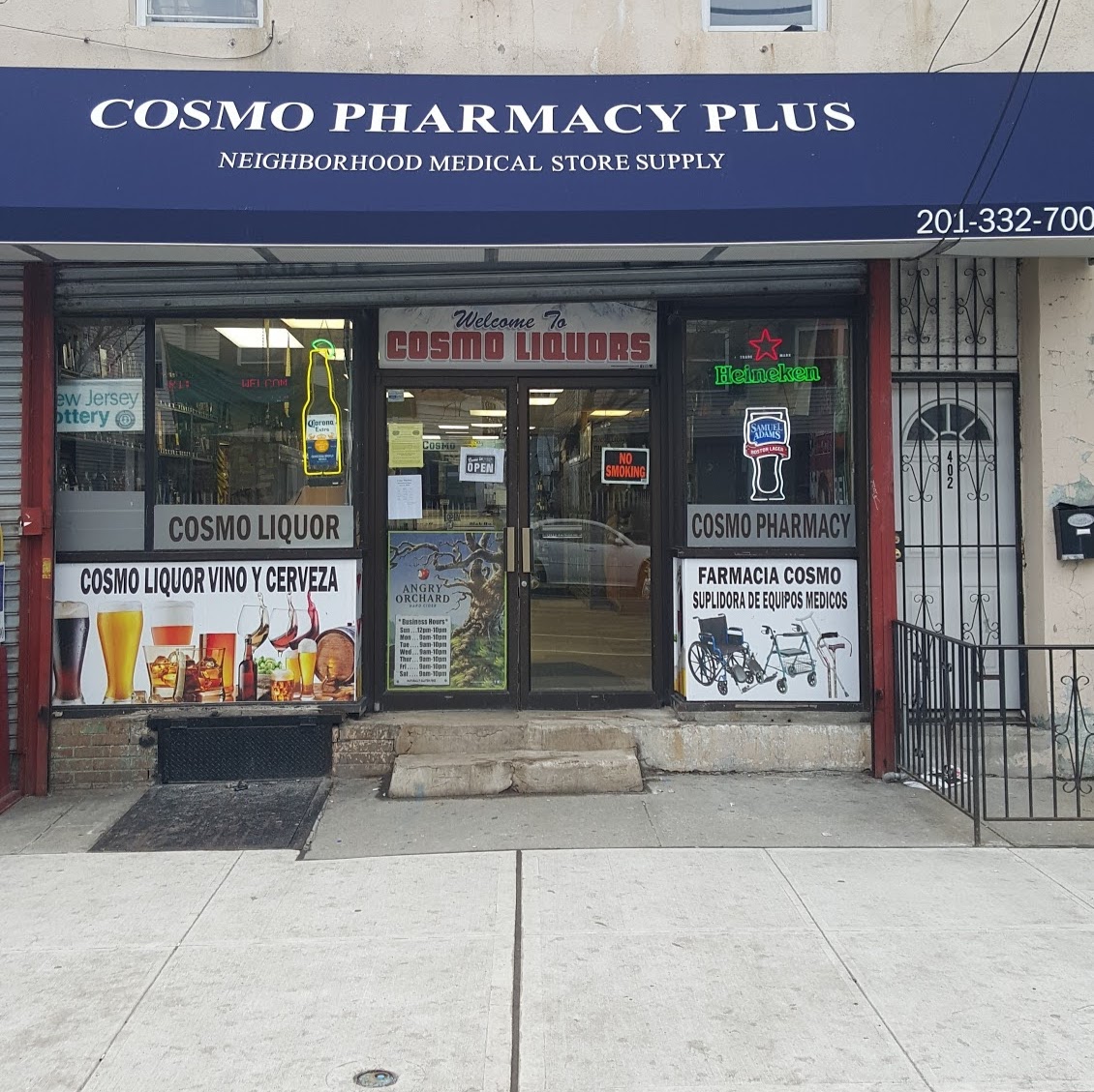Photo of Cosmo Pharmacy Plus in Jersey City, New Jersey, United States - 1 Picture of Point of interest, Establishment, Store, Health, Liquor store, Pharmacy