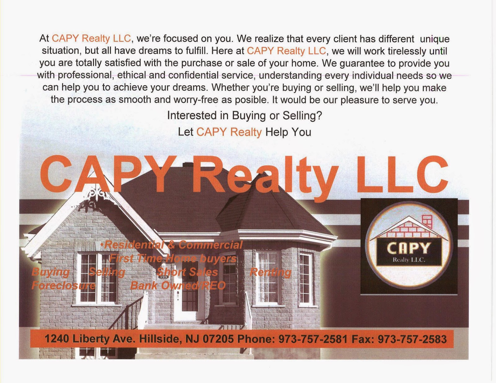 Photo of Capy Realty LLC in Hillside City, New Jersey, United States - 3 Picture of Point of interest, Establishment, Real estate agency