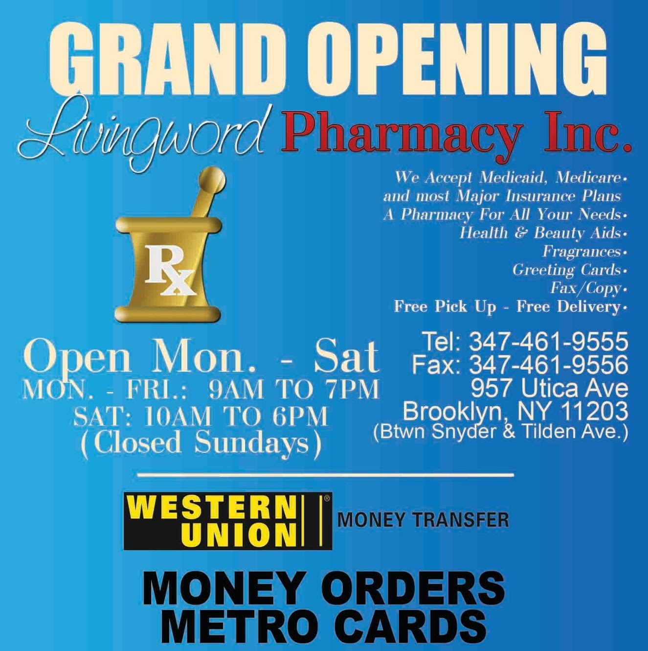 Photo of Livingword Pharmacy Inc in Kings County City, New York, United States - 1 Picture of Point of interest, Establishment, Store, Health, Pharmacy