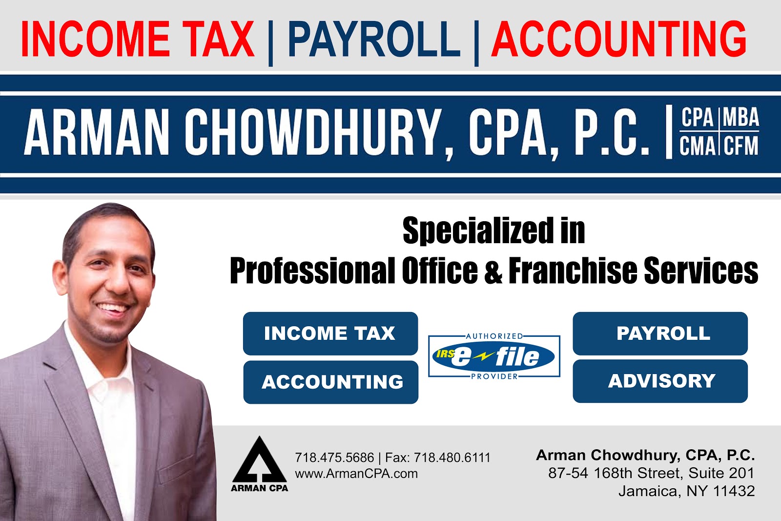 Photo of Arman Chowdhury, CPA, P.C. in Queens City, New York, United States - 3 Picture of Point of interest, Establishment, Finance, Accounting