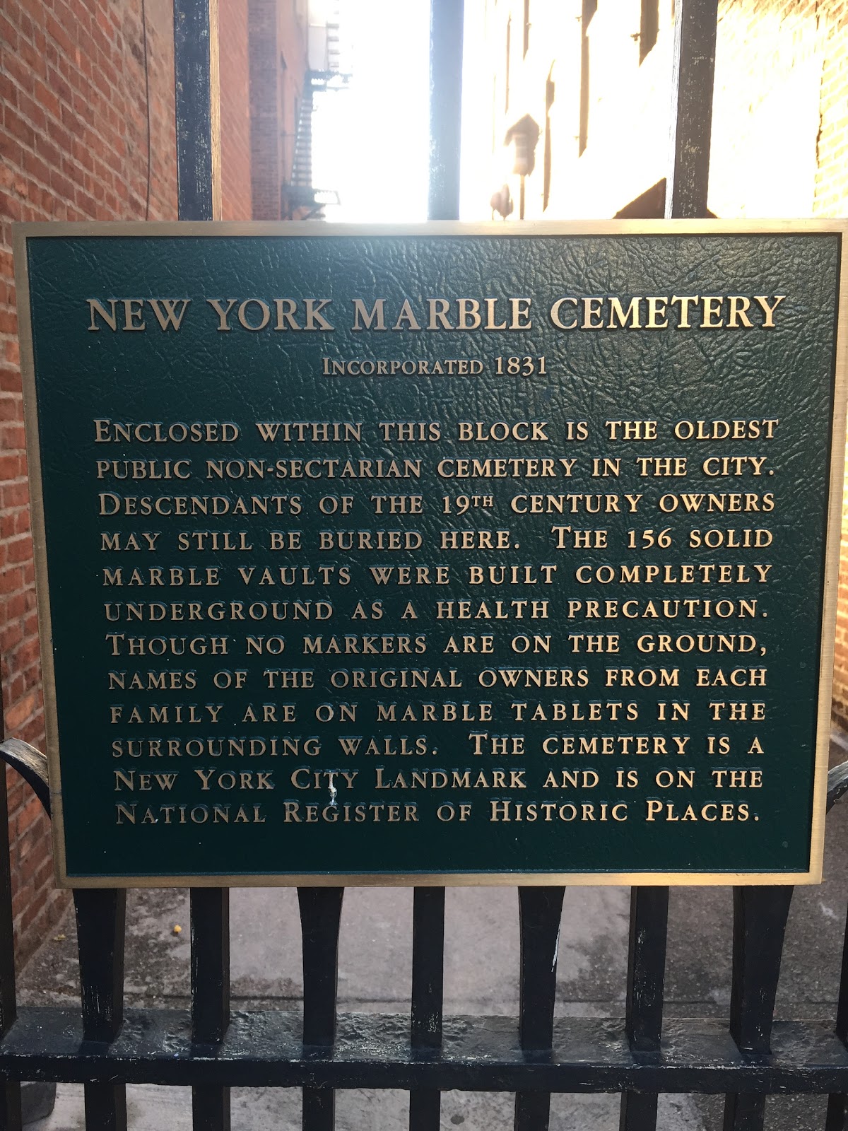 Photo of New York Marble Cemetery in New York City, New York, United States - 2 Picture of Point of interest, Establishment, Cemetery