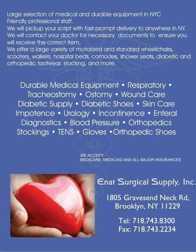 Photo of ENAT Surgical Supply Inc in Brooklyn City, New York, United States - 4 Picture of Point of interest, Establishment, Store, Health