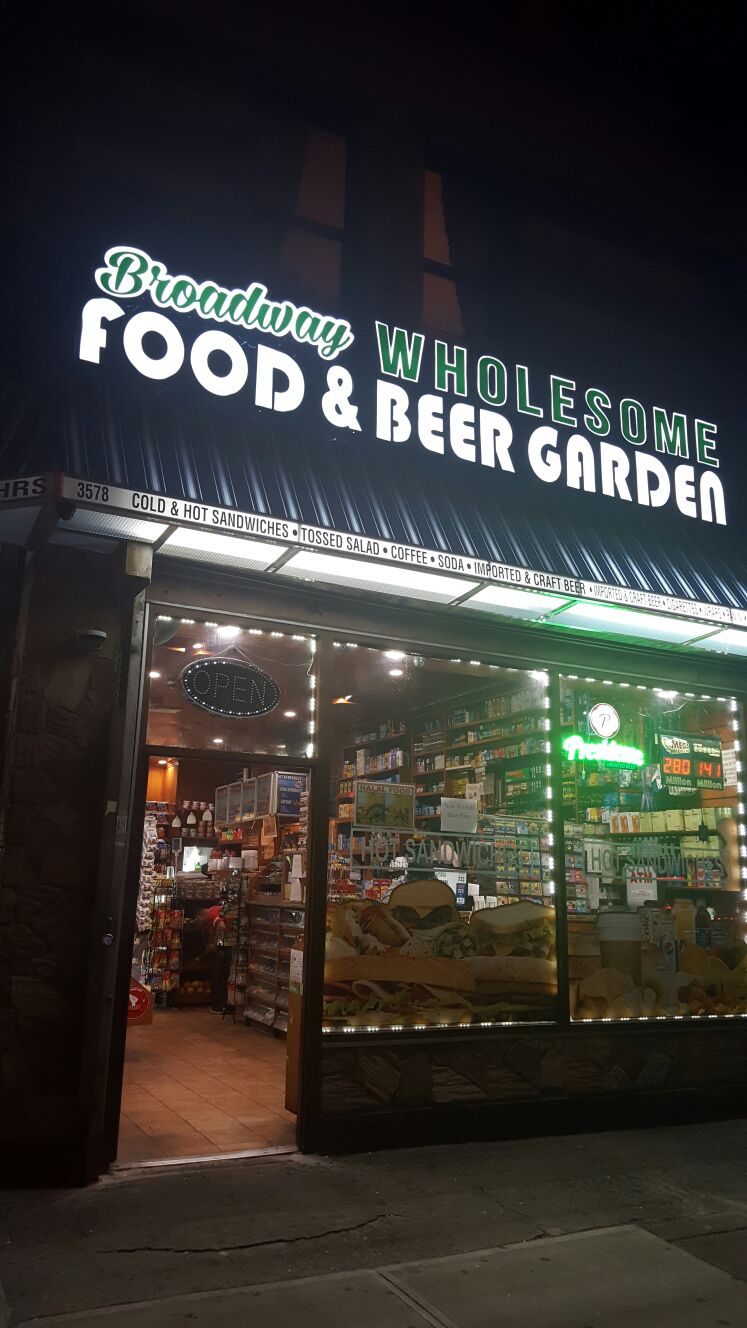 Photo of Broadway Wholesome Food & Beer Garden in New York City, New York, United States - 3 Picture of Restaurant, Food, Point of interest, Establishment, Store, Grocery or supermarket, Liquor store