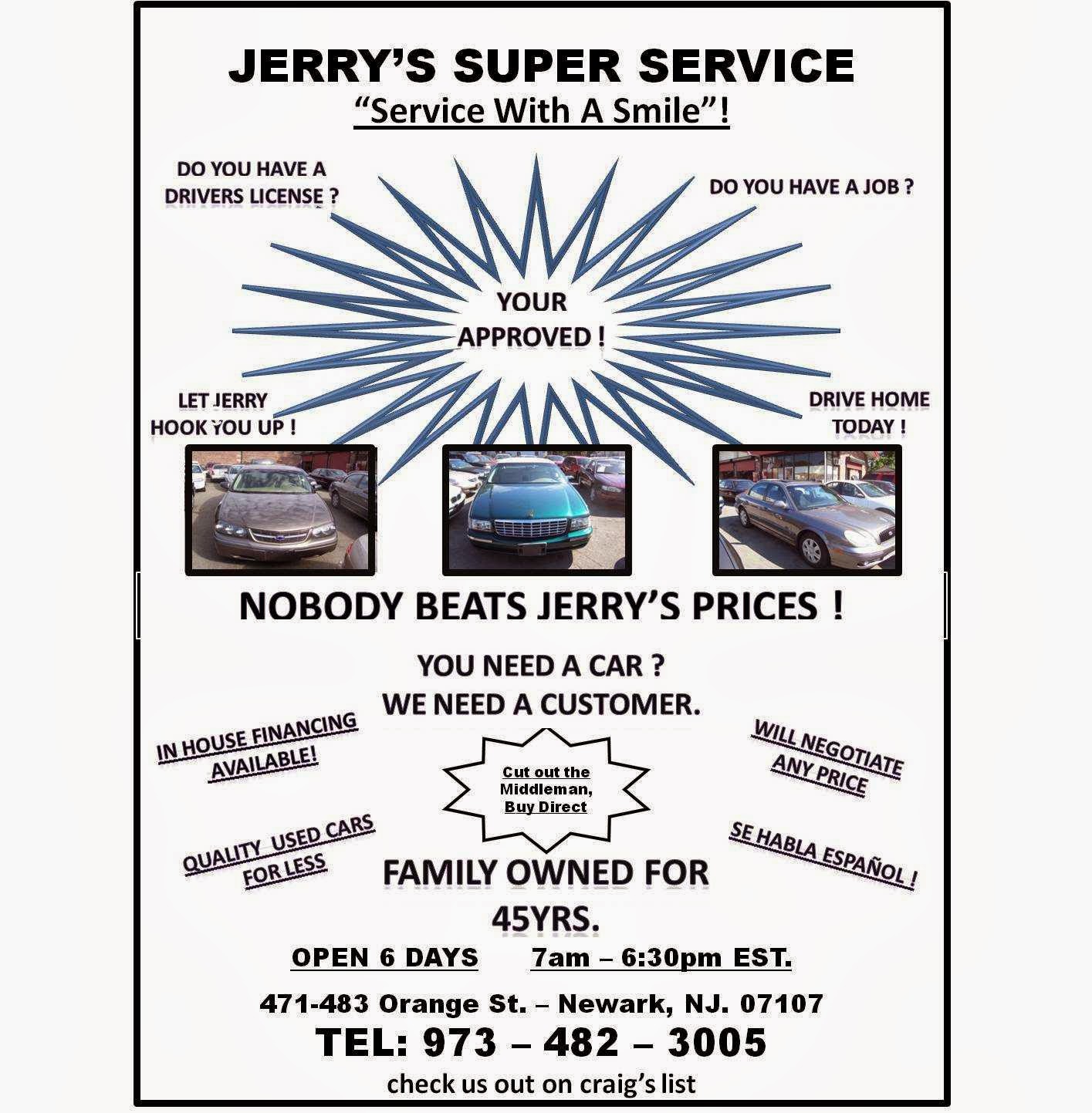 Photo of Jerry's Super Service in Newark City, New Jersey, United States - 1 Picture of Point of interest, Establishment, Car dealer, Store