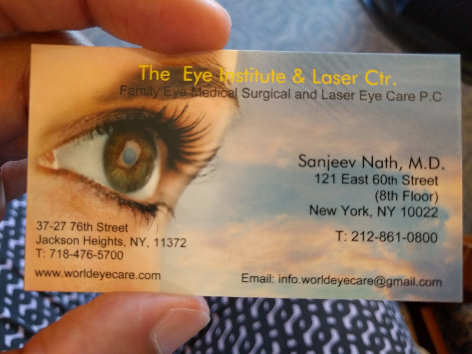 Photo of Eye Institute & Laser Center: Sanjeev Nath, MD in New York City, New York, United States - 1 Picture of Point of interest, Establishment, Health, Doctor