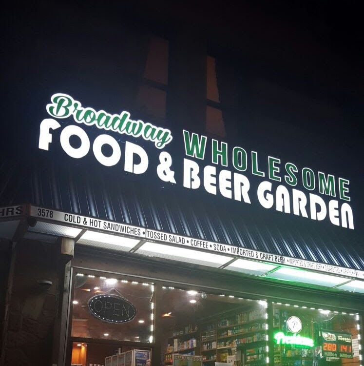 Photo of Broadway Wholesome Food & Beer Garden in New York City, New York, United States - 1 Picture of Restaurant, Food, Point of interest, Establishment, Store, Grocery or supermarket, Liquor store
