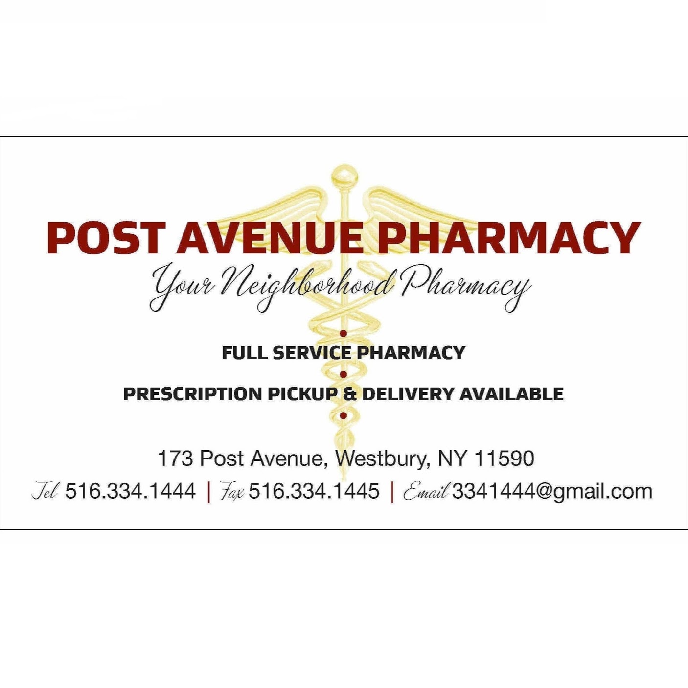 Photo of Post Avenue Pharmacy in Westbury City, New York, United States - 1 Picture of Point of interest, Establishment, Store, Health, Pharmacy