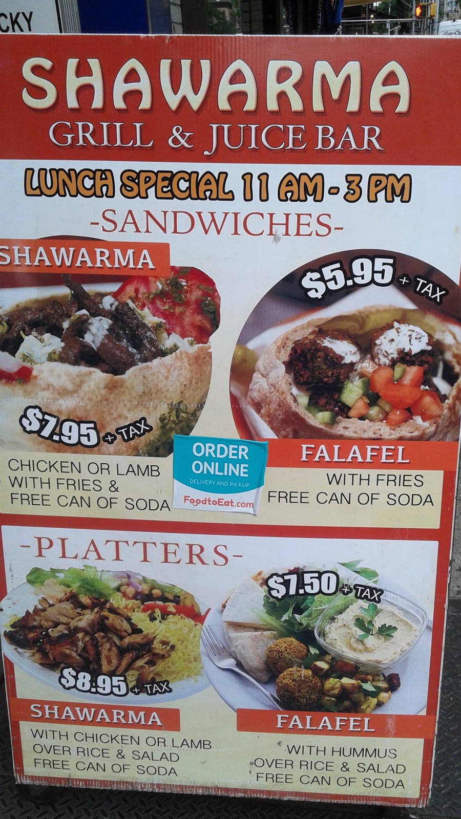 Photo of Shawarma Grill in New York City, New York, United States - 4 Picture of Restaurant, Food, Point of interest, Establishment, Meal takeaway
