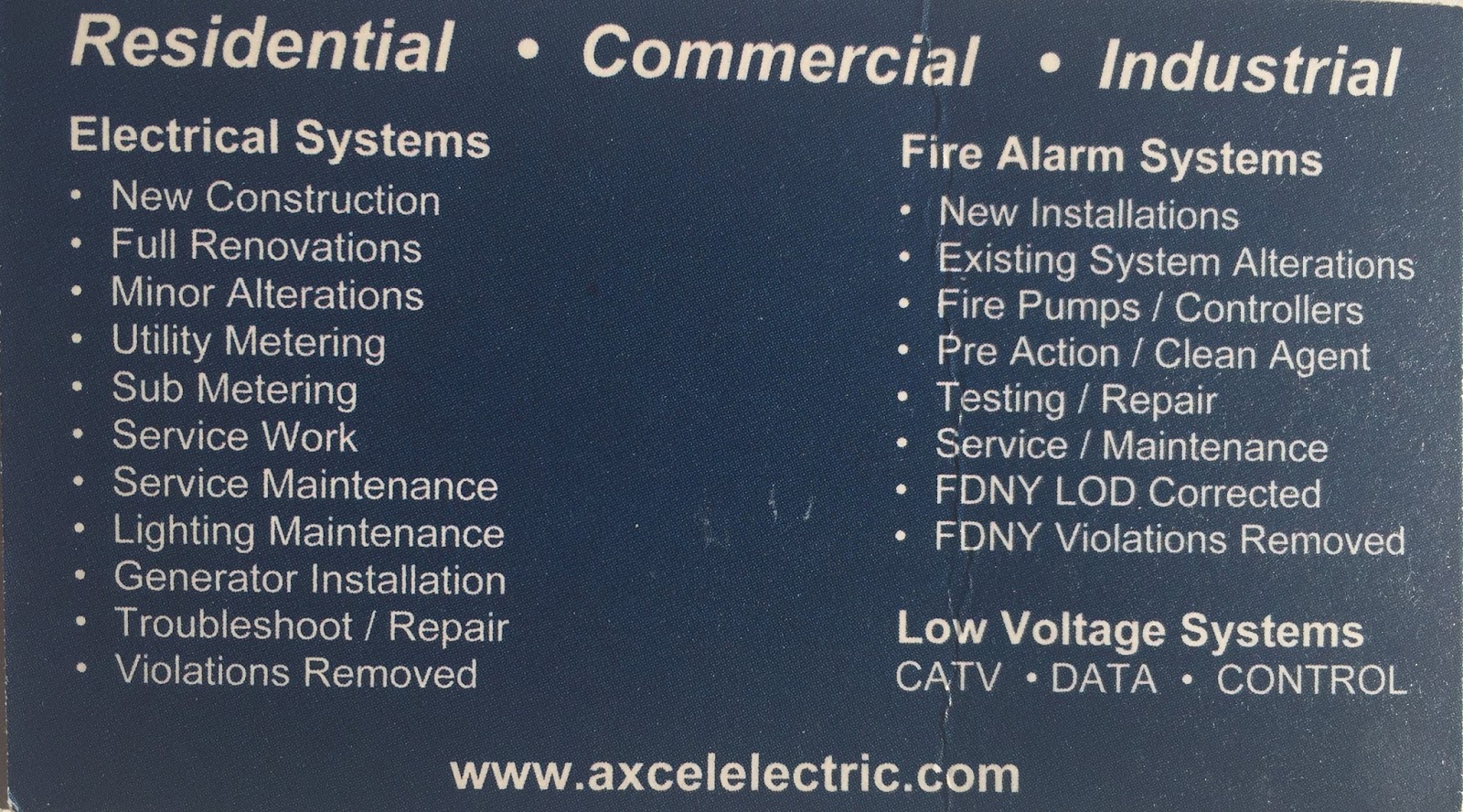 Photo of Axcel Electric Company, Inc in New York City, New York, United States - 2 Picture of Point of interest, Establishment, Electrician