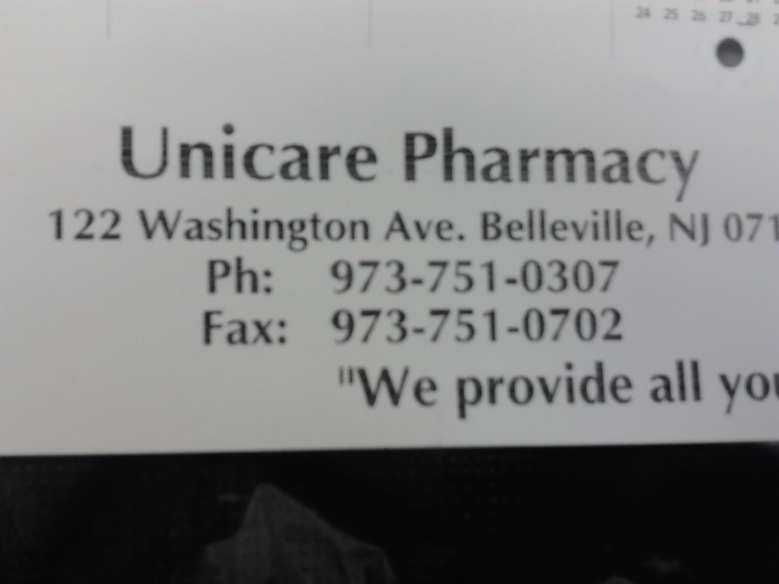 Photo of Unicare Pharmacy in Belleville City, New Jersey, United States - 1 Picture of Point of interest, Establishment, Store, Health, Pharmacy