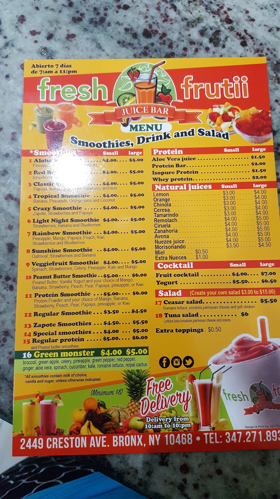 Photo of Fresh Frutii Juice Bar in Bronx City, New York, United States - 5 Picture of Restaurant, Food, Point of interest, Establishment, Meal takeaway