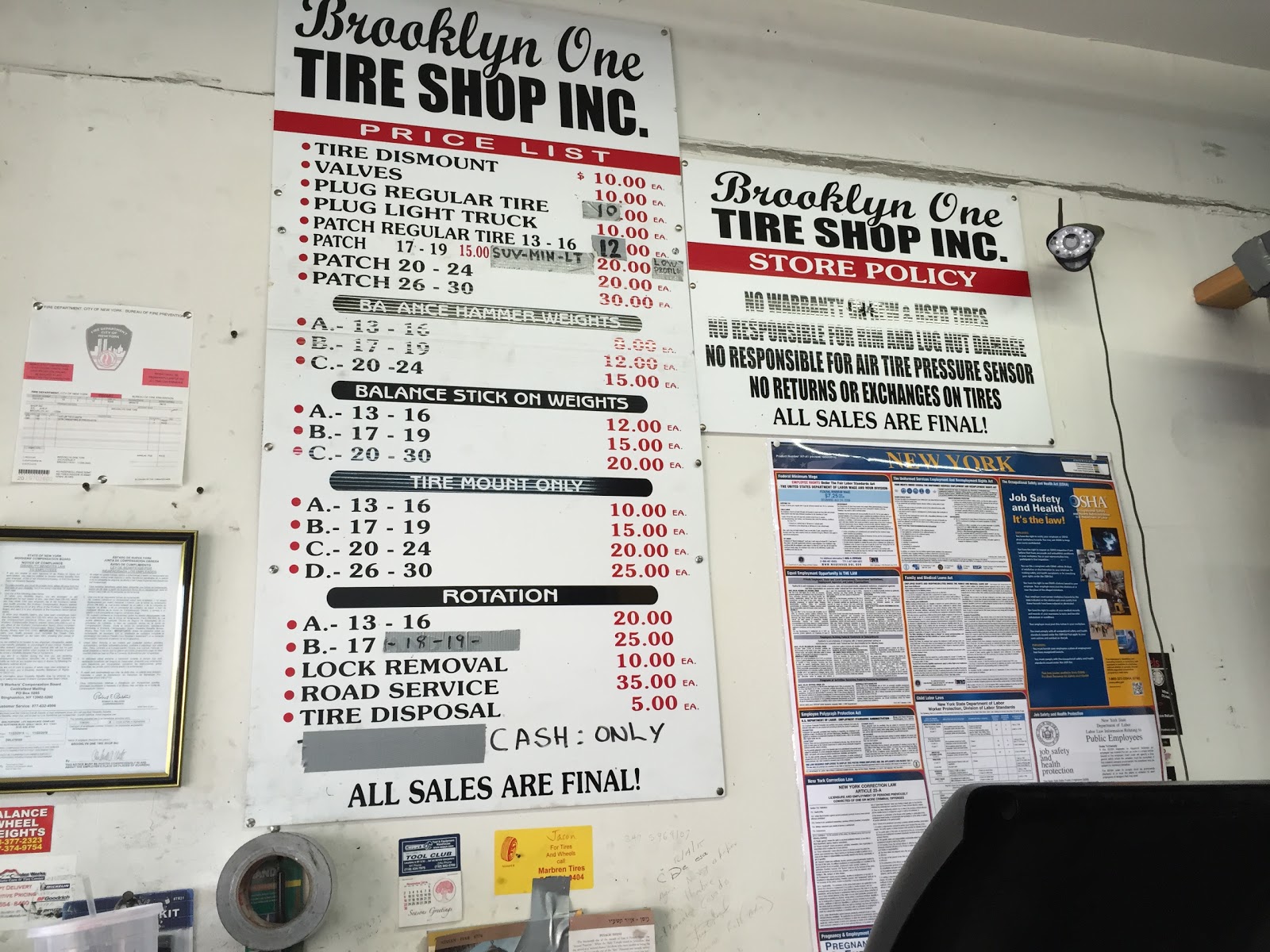 Photo of ,BROOKLYN ONE TIRE SHOP INC. in Kings County City, New York, United States - 8 Picture of Point of interest, Establishment, Store, Car repair