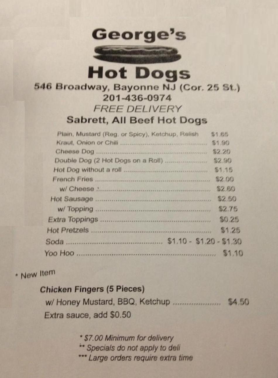 Photo of George's Hot Dogs in Bayonne City, New Jersey, United States - 1 Picture of Restaurant, Food, Point of interest, Establishment