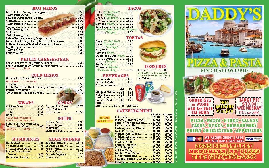 Photo of daddy's pizza & pasta in Brooklyn City, New York, United States - 3 Picture of Restaurant, Food, Point of interest, Establishment, Meal takeaway, Meal delivery
