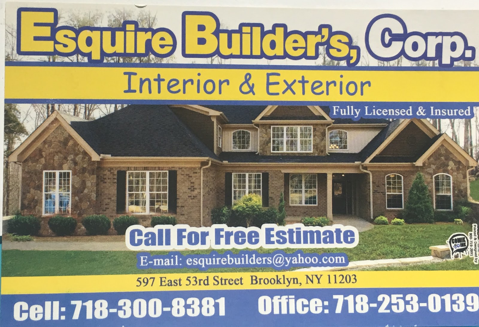 Photo of Esquire Builders Corporation in Kings County City, New York, United States - 1 Picture of Point of interest, Establishment, General contractor