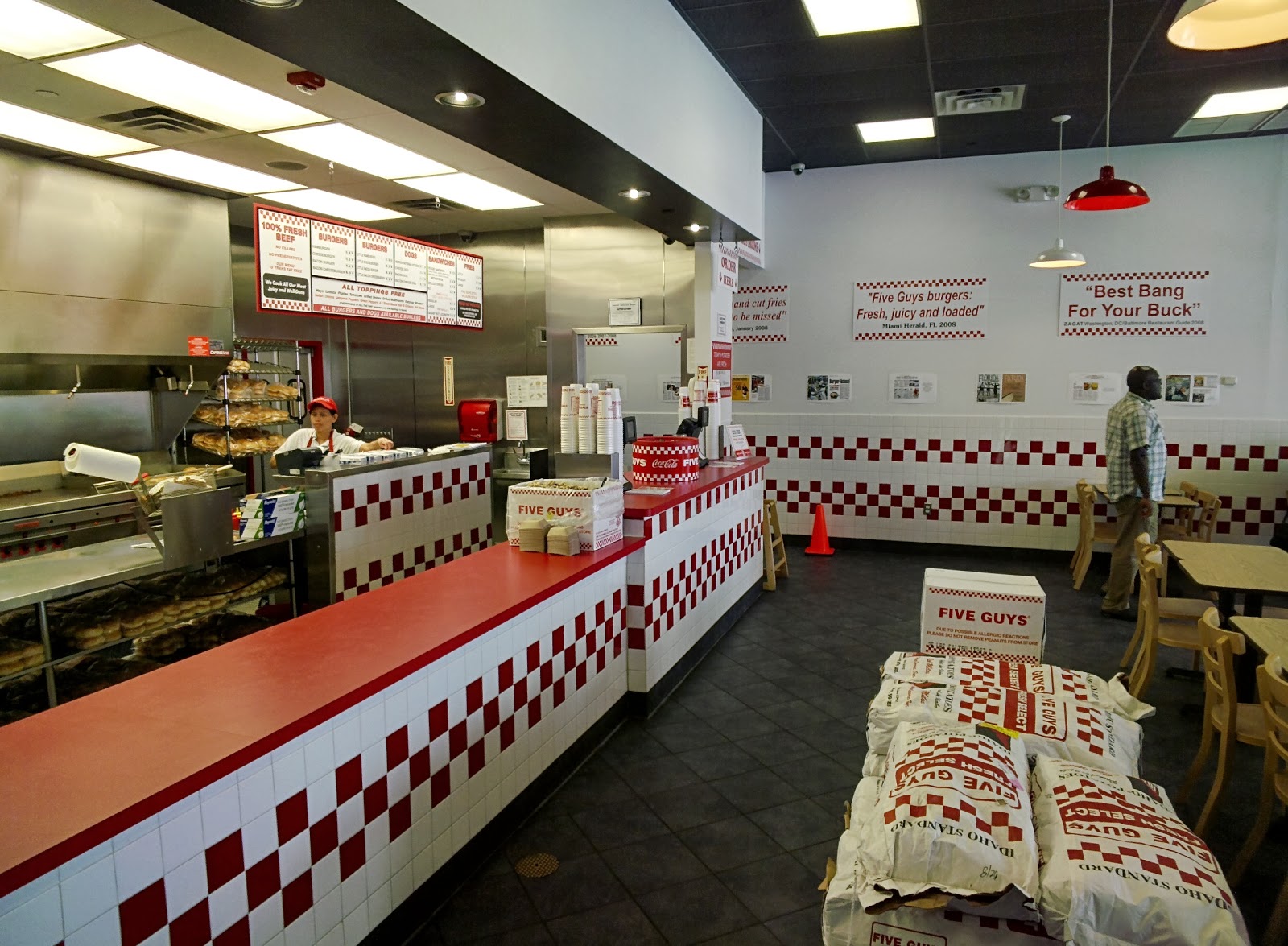 Photo of Five Guys Burgers and Fries in North Bergen City, New Jersey, United States - 1 Picture of Restaurant, Food, Point of interest, Establishment, Meal takeaway