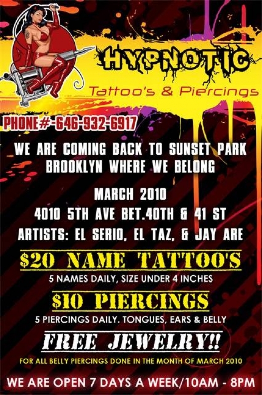 Hypnotic Tattoo's and Piercings in Kings County City, New York, United States - #1 Photo of Point of interest, Establishment, Store, Jewelry store, Clothing store