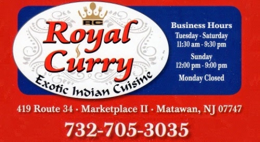 Royal Curry Indian Cuisine in Matawan City, New Jersey, United States - #1 Photo of Restaurant, Food, Point of interest, Establishment, Meal takeaway