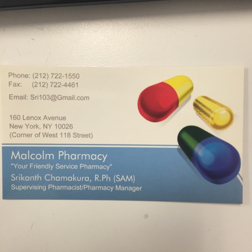 Malcolm Pharmacy in New York City, New York, United States - #3 Photo of Point of interest, Establishment, Store, Health, Pharmacy