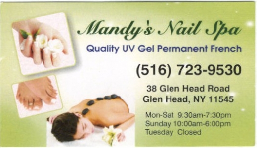 Photo by <br />
<b>Notice</b>:  Undefined index: user in <b>/home/www/activeuser/data/www/vaplace.com/core/views/default/photos.php</b> on line <b>128</b><br />
. Picture for Mandy's Nail Spa Inc. in Glen Head City, New York, United States - Point of interest, Establishment, Beauty salon, Hair care