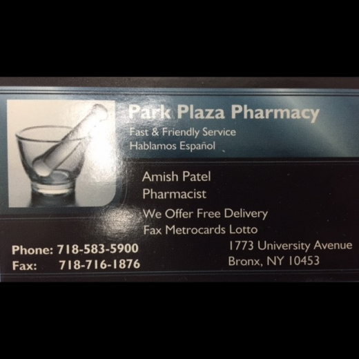 Park Plaza Pharmacy in Bronx City, New York, United States - #3 Photo of Point of interest, Establishment, Store, Health, Pharmacy