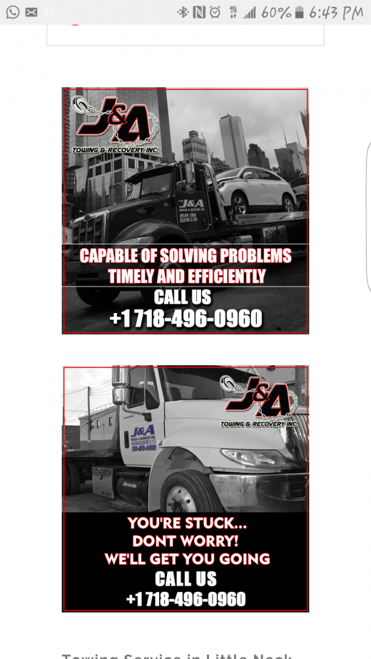 Photo by <br />
<b>Notice</b>:  Undefined index: user in <b>/home/www/activeuser/data/www/vaplace.com/core/views/default/photos.php</b> on line <b>128</b><br />
. Picture for J&A AUTO TOWING in Queens City, New York, United States - Point of interest, Establishment