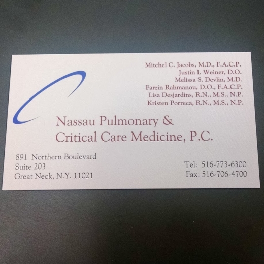Nassau Pulmonary And Critical Cr in Great Neck City, New York, United States - #1 Photo of Point of interest, Establishment, Health, Doctor