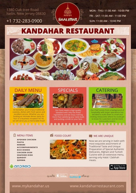 Kandahar Afghani & Turkish Restaurant in Iselin City, New Jersey, United States - #2 Photo of Restaurant, Food, Point of interest, Establishment